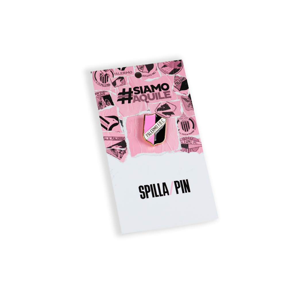 spilla Palermo F.B.C. con stemma 1921 su cartoncino espositivo