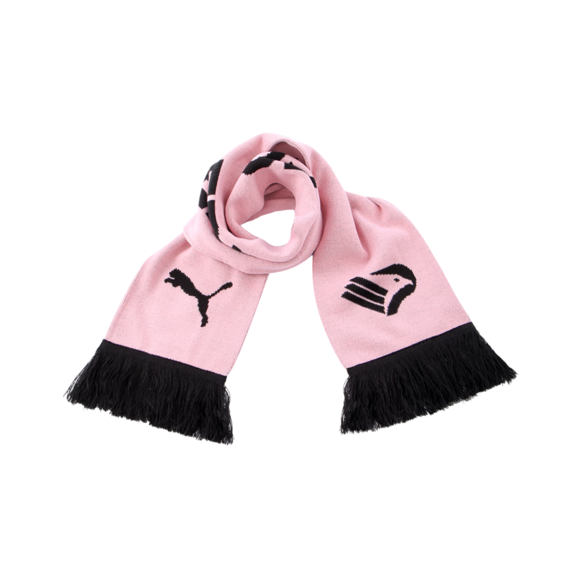 Sciarpa Puma Palermo FC rosa con loghi e frange nere