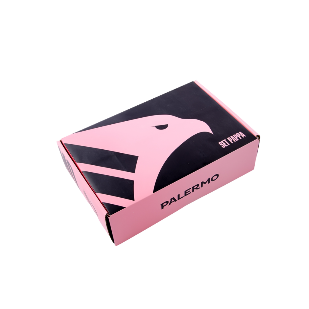 Box rosa nero del set pappa per bambino Palermo FC