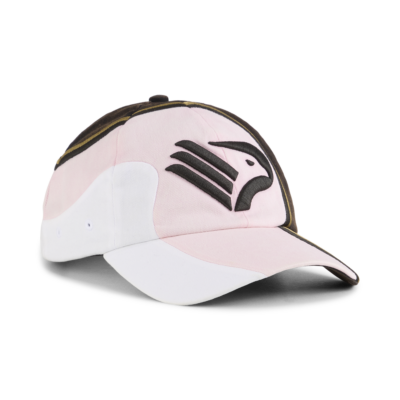vista frontale a mezza altezza del cappello in 5 pannelli della collezione streetwear puma x Palermo FC