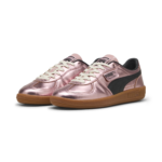 puma palermo x Palermo FC rosa metallizato con suola marrone e lacci panna con puntale dorato