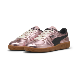 puma palermo x Palermo FC rosa metallizato con suola marrone e lacci panna con puntale dorato