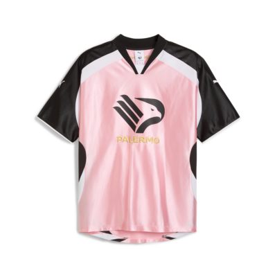 vista frontale maglia puma x Palermo FC a maniche corte con logo sul petto