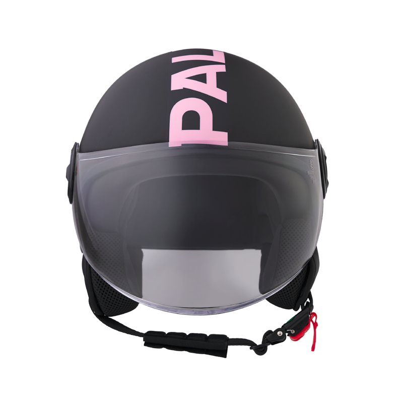 vista frontale casco nero palermo fc