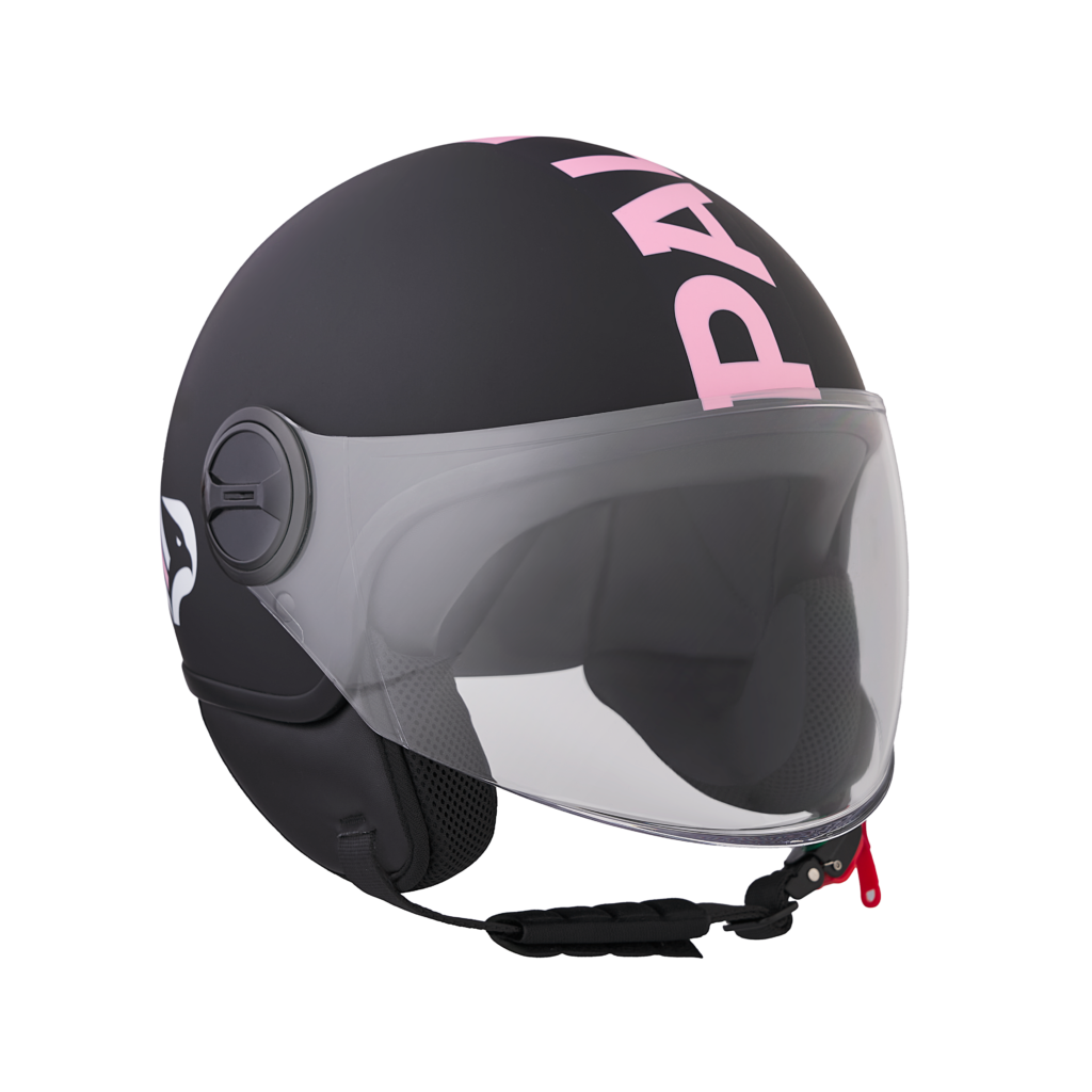 vista angolare casco nero  lato sinistro palermo fc