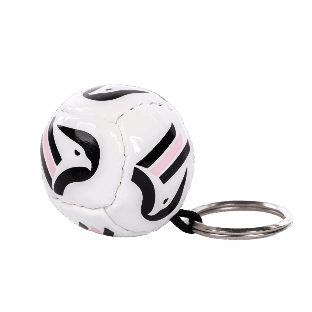 Portachiavi a forma di pallone da calcio bianco con logo del Palermo FC