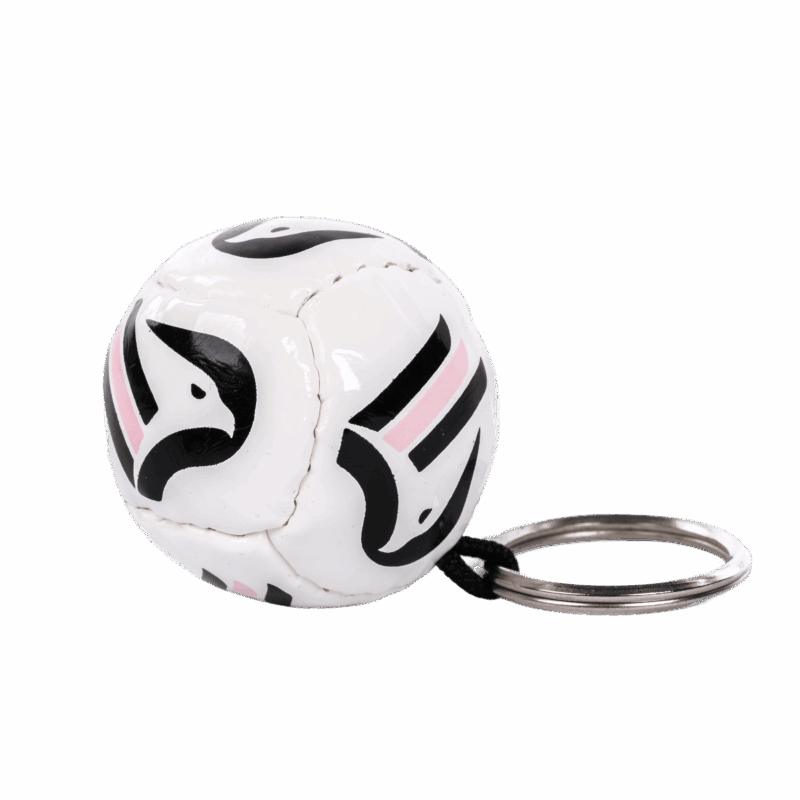 Portachiavi a forma di pallone da calcio bianco con logo del Palermo FC