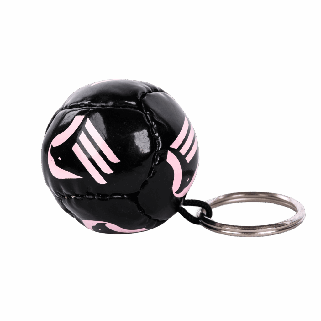 portachiavi a forma di pallone da calcio nero con logo del Palermo FC