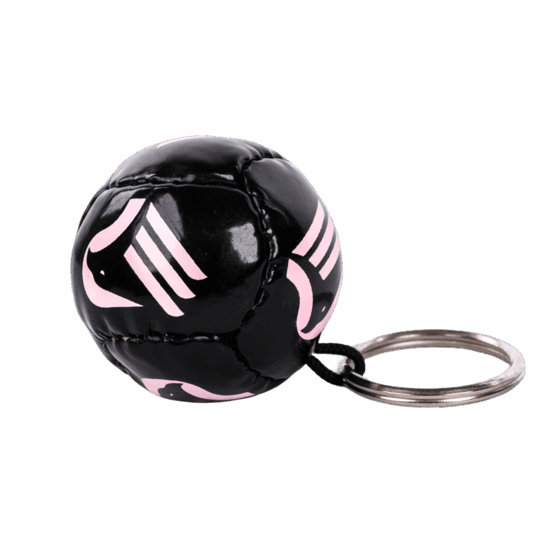 portachiavi a forma di pallone da calcio nero con logo del Palermo FC