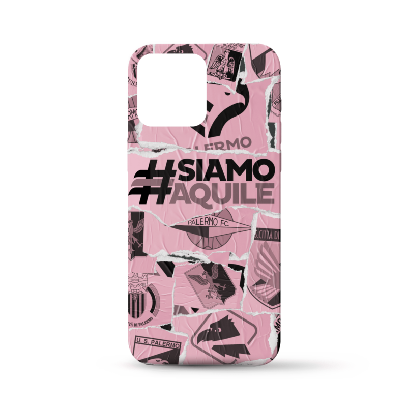 Cover rosanero per cellulare del Palermo FC con grafica "antique"