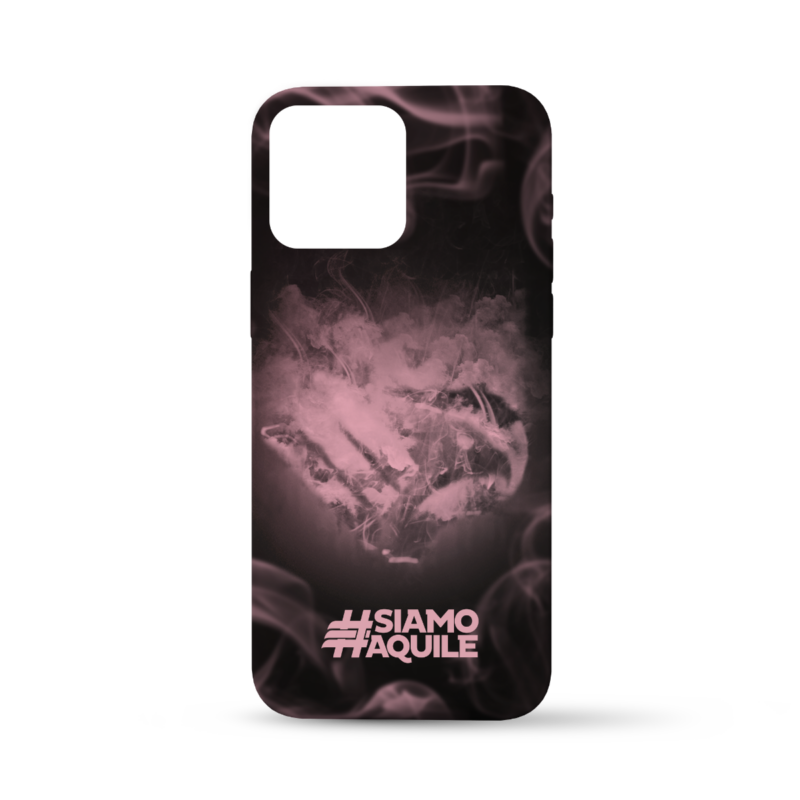 Cover rosanero per cellulare del Palermo FC con aquila in stile "smoke" e scritta #siamoaquile