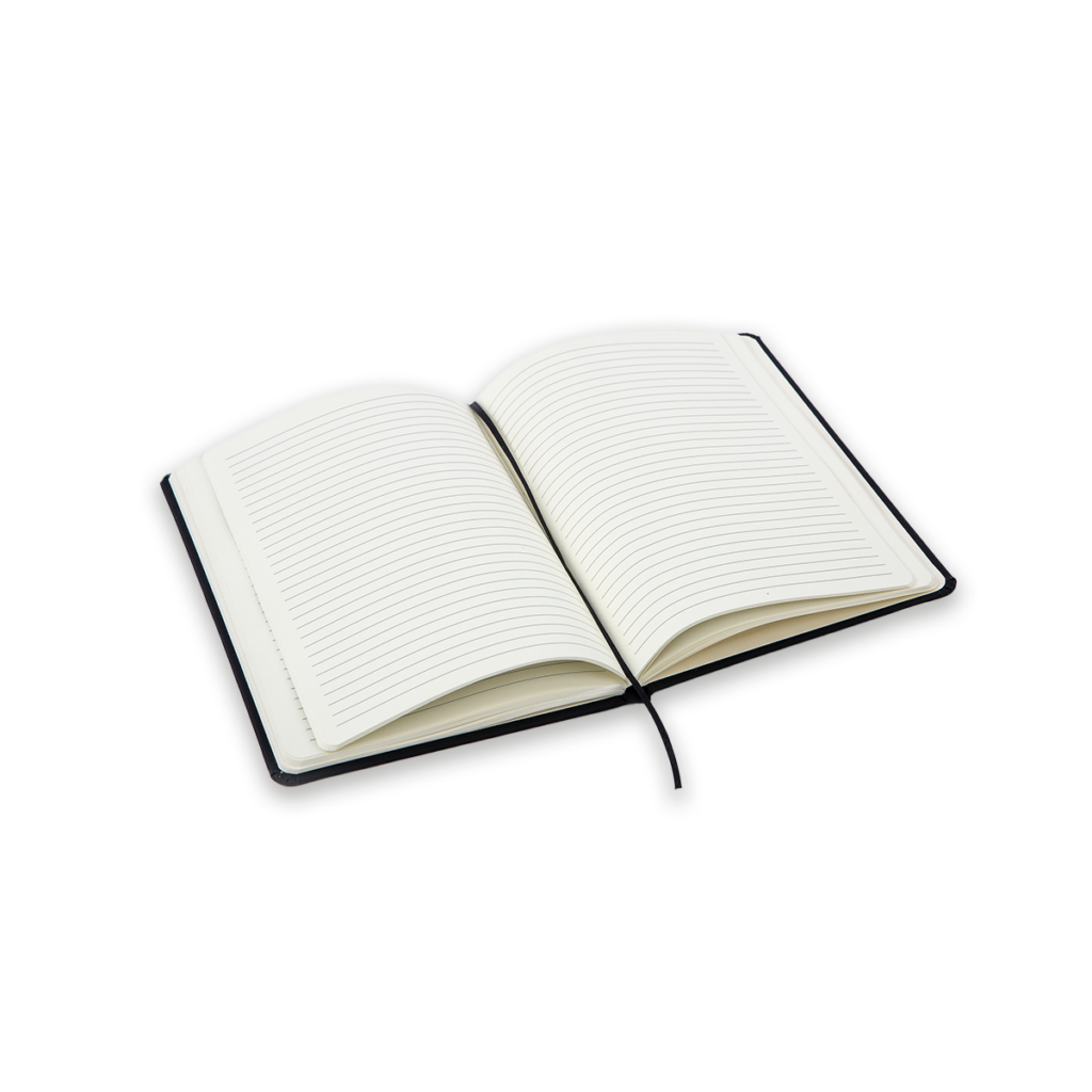Interior of the Palermo FC A5 notebook with lined pages and a ribbon bookmark