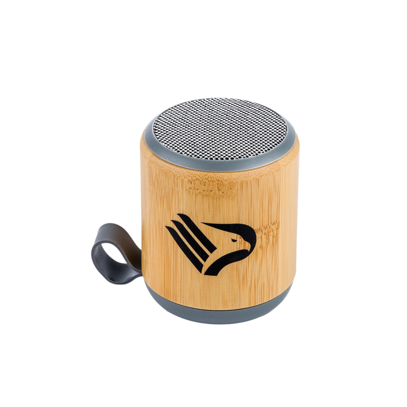 Cassa wireless Palermo FC con corpo in bambù e logo aquila nera