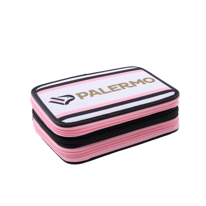 Esterno dell'astuccio porta colori Palermo FC con 3 zip