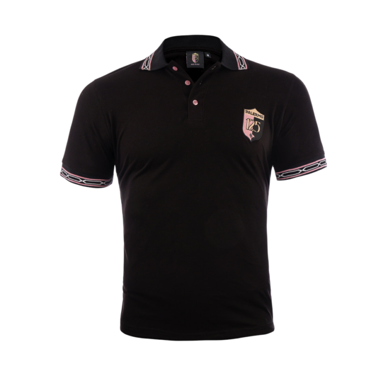 Polo Palermo FC capsule 125 anniversario con tre bottoni rosa e stemma