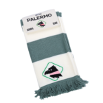 sciarpa chiusa Palermo FC a righe verdi e bianche con logo gratton ricamato della collezione 80 special
