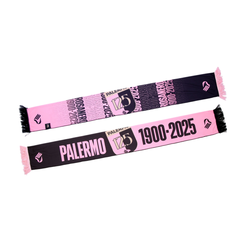 fronte e retro della sciarpa raso Palermo FC della Capsule 125