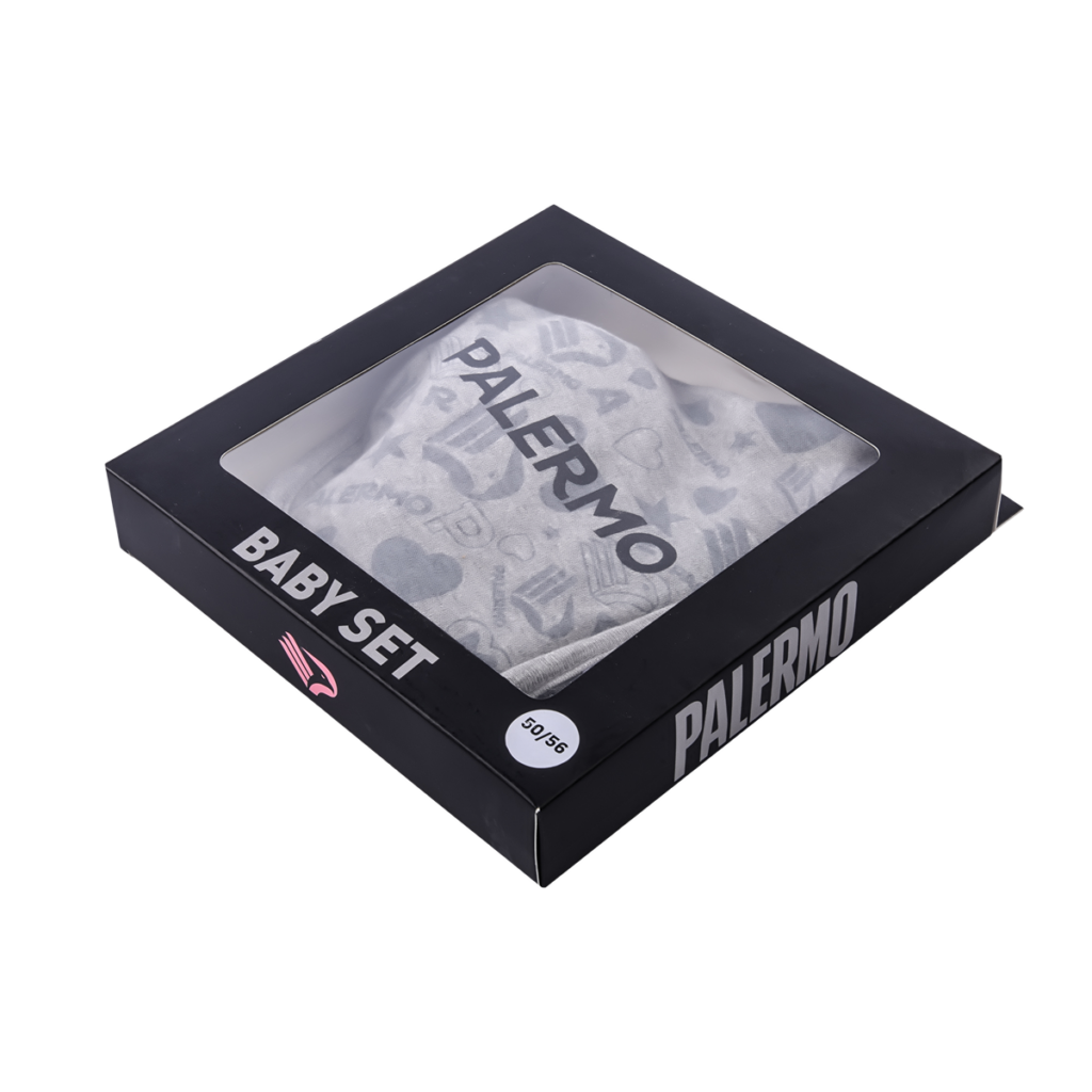box chiusa del set neonato Palermo FC grigio nero 2024 2025