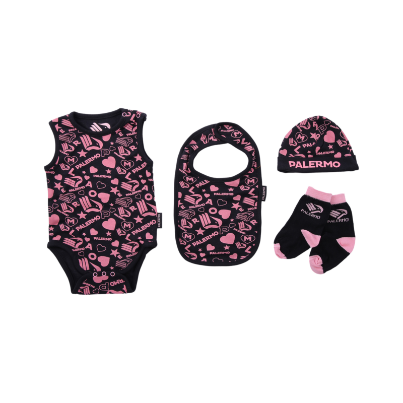 Set neonato rosa nero Palermo FC