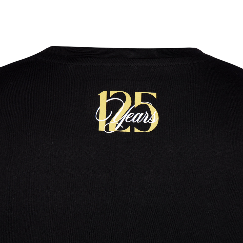 Dettaglio retro della t-Shirt nera Palermo FC capsule 125 con scritta "125 Years"