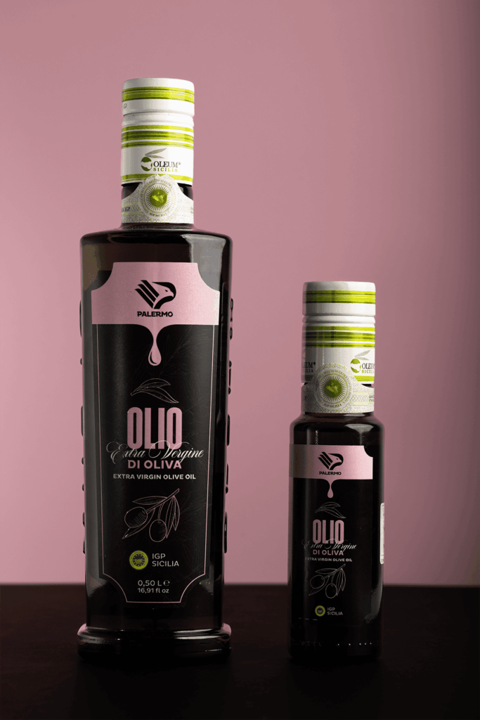 Bottiglie olio Extra Vergine di Oliva Palermo FC da 500ml e 100ml