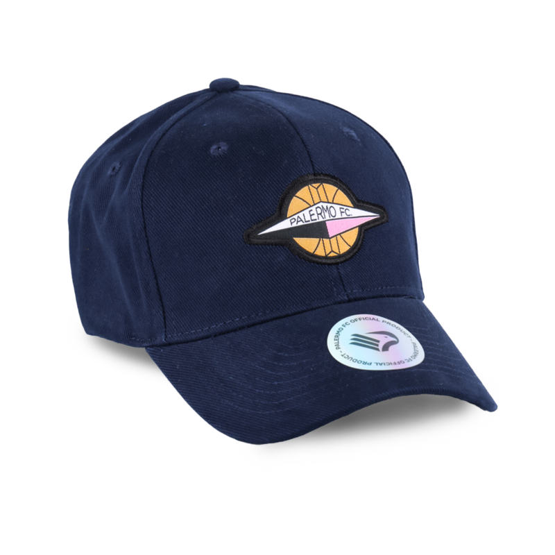 Cappello in velluto a costine blu con logo Palermo Palermo FC 1929
