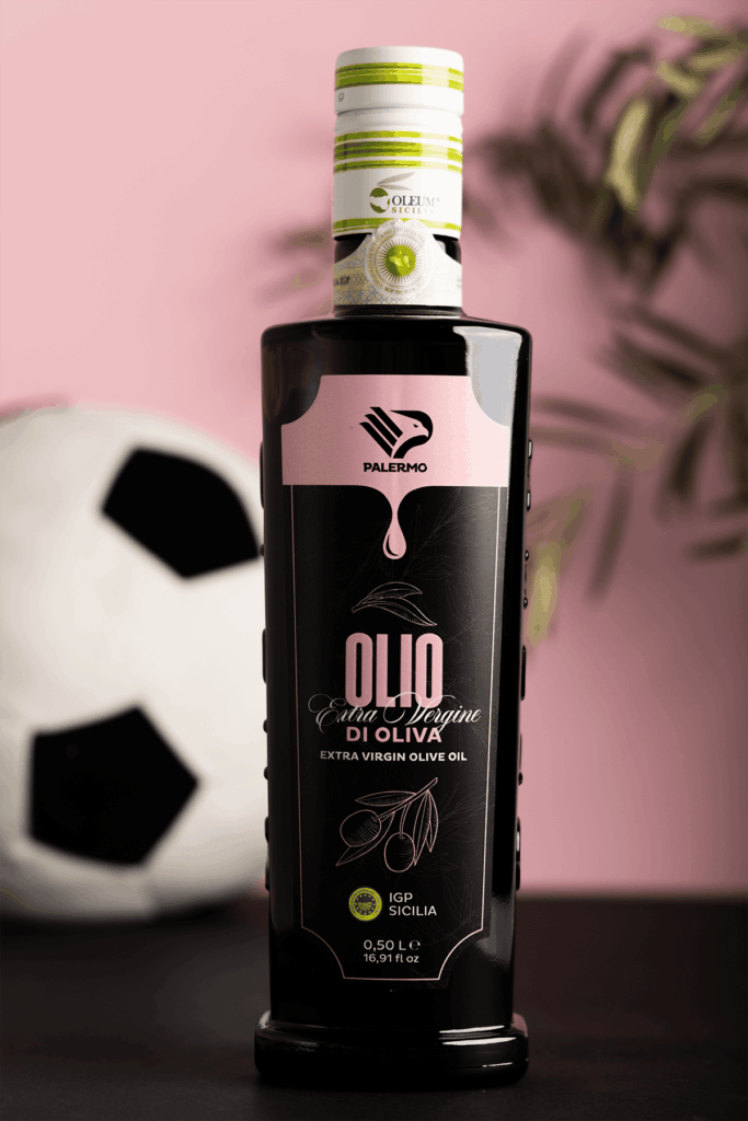 bottiglia di olio extra vergine di oliva Palermo FC da 500 ml