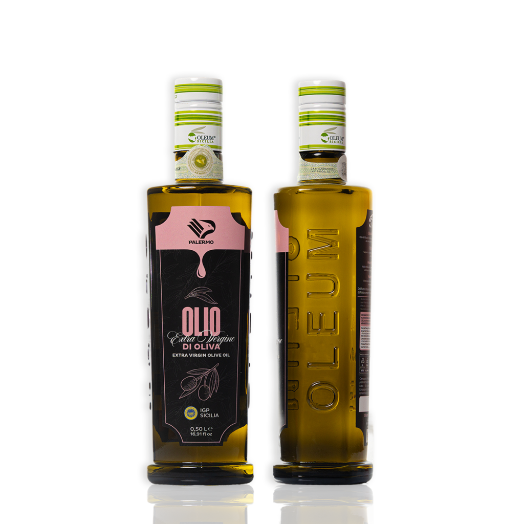 Olio Extra Vergine di Oliva Palermo FC vista frontale e laterale