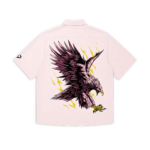 Retro della camicia bianca Collezione Aquile con grafica aquila sulla parte posteriore e stemma nero del Palermo FC sulla manica sinistra
