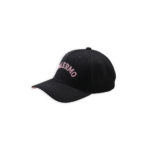 vista laterale del cappello Palermo FC - Collezione Aquile con scritta rosa PALERMO ricamata sul fronte