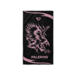 Telo mare nero con aquila rosa, scritta PALERMO e stemma aquila del Palermo FC