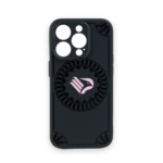Cover cellulare Palermo FC nera con fantasia "geometrie" e stemma aquila rosa