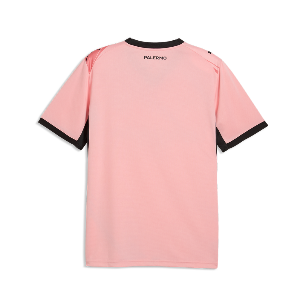 vista posteriore maglia gara home Palermo FC 2025/26 adulto, con scritta PALERMO sotto il collo
