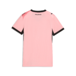 vista posteriore maglia gara home Palermo FC 2025/26 da donna, con scritta PALERMO sotto il collo