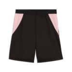 vista posteriore dei pantaloncini gara home Palermo FC 2025/26 da adulto, neri con dettagli laterali rosa