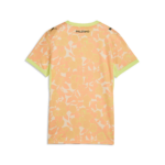 vista posteriore della maglia gara away Palermo FC 2026/27 da donna, con piccola scritta PALERMO sotto il collo e logo dello sponsor Etihad Airways nella parte inferiore