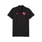 Polo nera rappresentanza Palermo FC 2026-27, con colletto e due bottoni. Logo Puma e Palermo fucsia sulla parte frontale