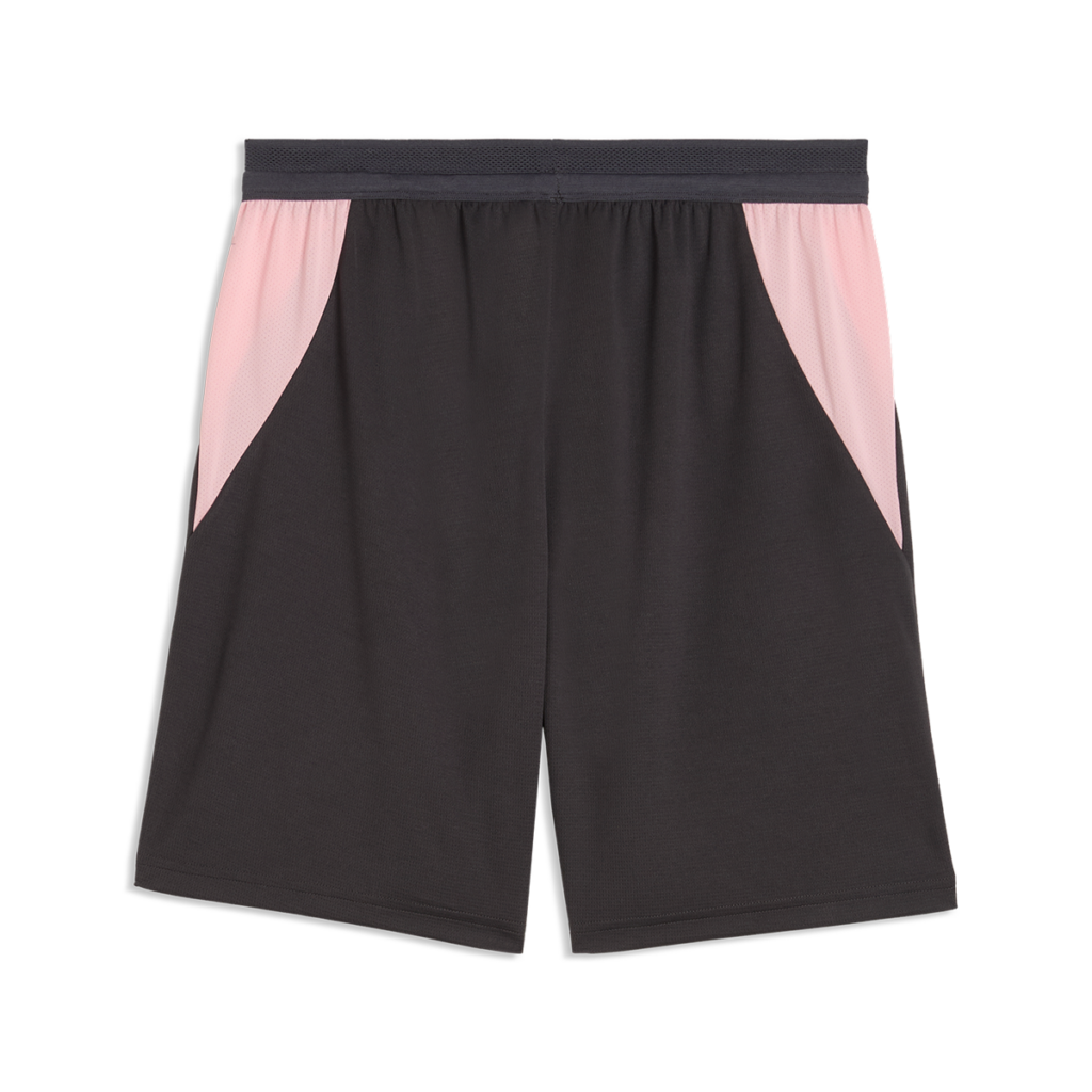 vista posteriore dei pantaloncini gara home Palermo FC 2026/27 da adulto, color antracite con dettagli laterali rosa