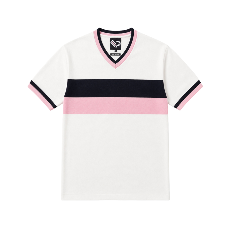 Maglia retro stagione 1970-71 bianca con righe rosanero